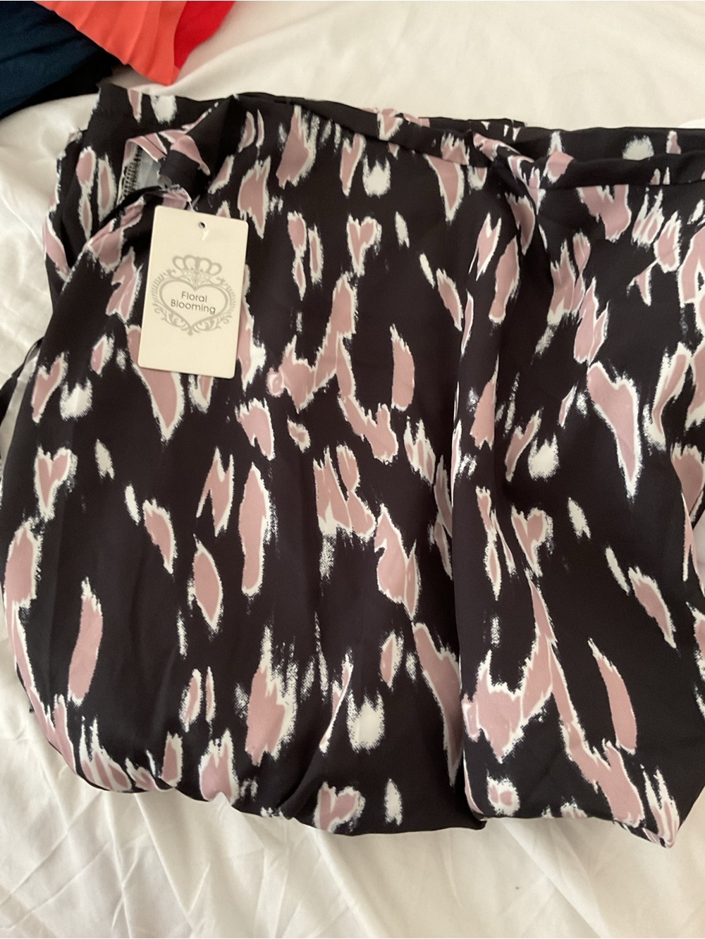 Floral Blooming Women's Black & Dusty Pink Printed Romper - Picture 3 of 3